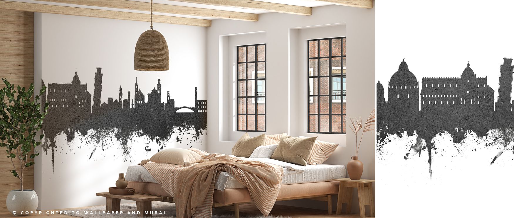 The Pisa Italy Skyline Black & White Wallpaper conveys historical artistry through silhouettes outlined across calming tones. Each element reflects balance, enriching atmosphere with clarity. The design radiates refinement, making walls expressive with he