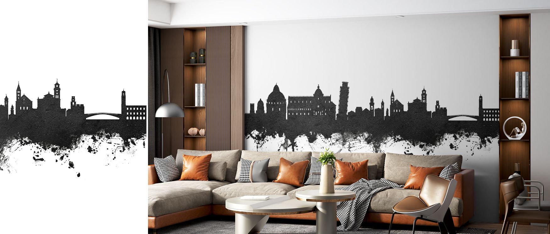 The Pisa Italy Skyline Black & White Wallpaper reflects refinement through city silhouettes arranged across monochrome tones. Each element conveys rhythm, enriching atmosphere with clarity. The design radiates heritage artistry, turning walls into express