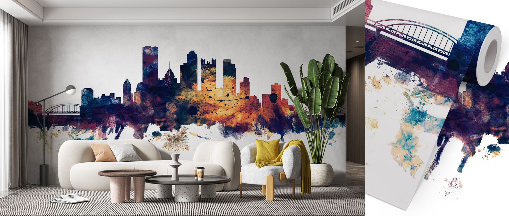 Sophistication defines the Pittsburg Pennsylvania Skyline Blue & Bronze Wallpaper, where motifs of city silhouettes bloom with rhythm across bronze and blue backdrops. Each detail conveys heritage presence, enriching atmosphere with balance. The design ra