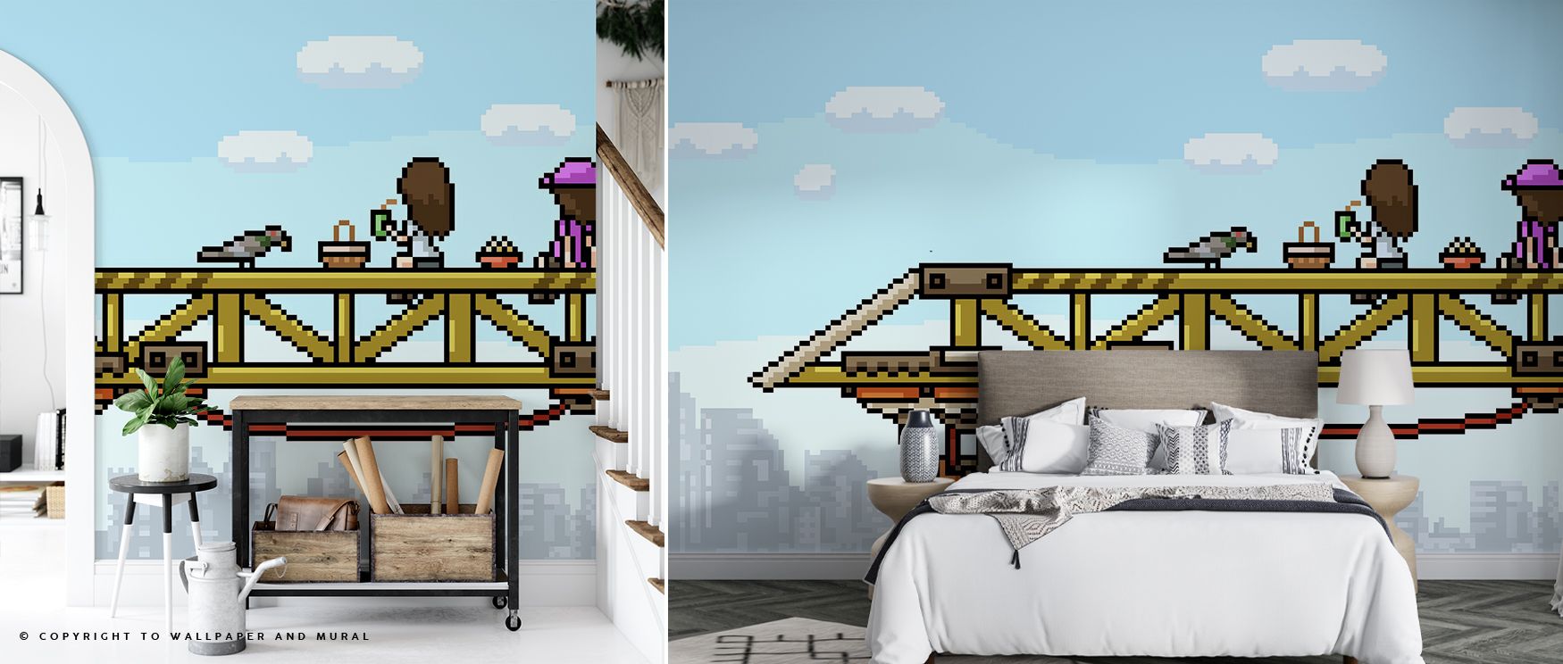 Geometric artistry defines the Pixel Crane Wallpaper, where motifs stretch across rhythmic surfaces with vitality and charm. Each detail conveys refinement, enriching atmosphere with balance. The design radiates movement, making walls expressive with crea