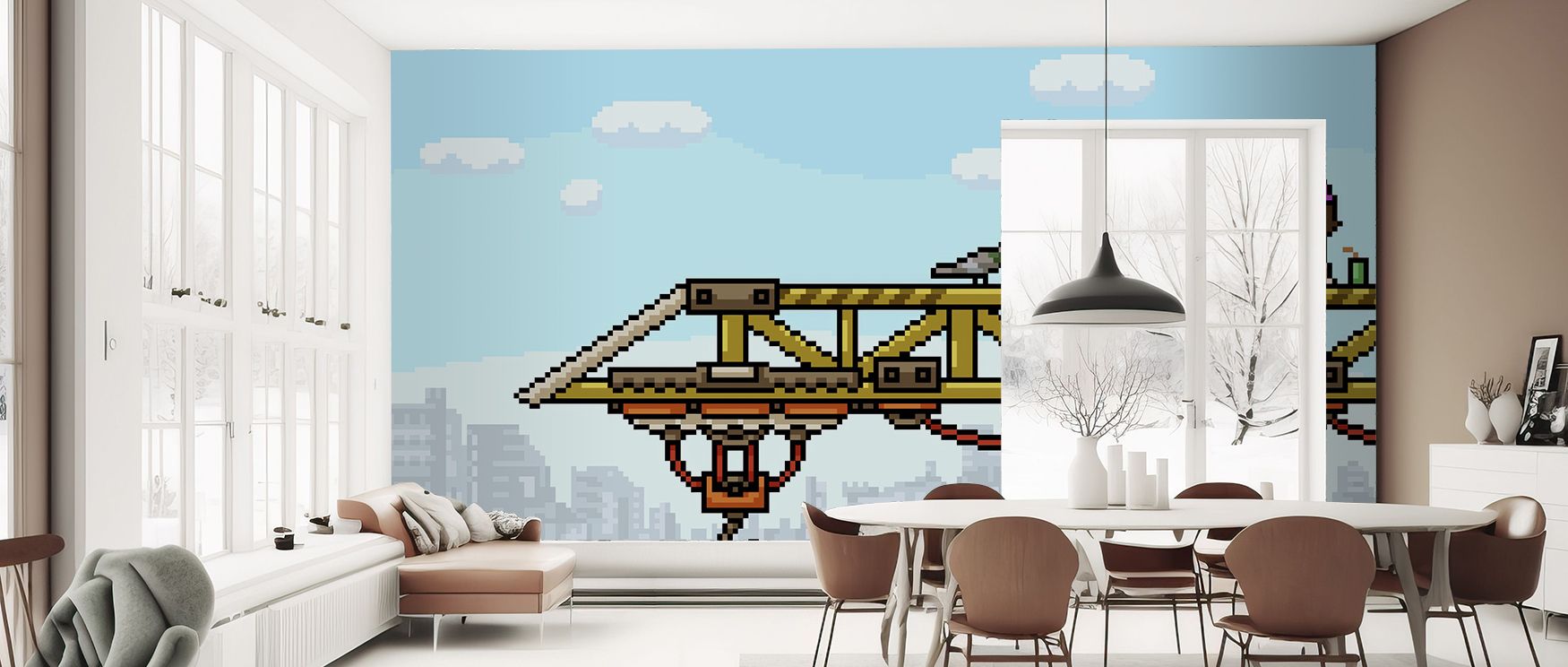 Charm resonates in the Pixel Crane Wallpaper, where motifs arranged in pixel rhythm enrich atmosphere with vitality. Each element conveys refinement, turning walls into expressive canvases of artistry. The design radiates modern elegance, enriching interi