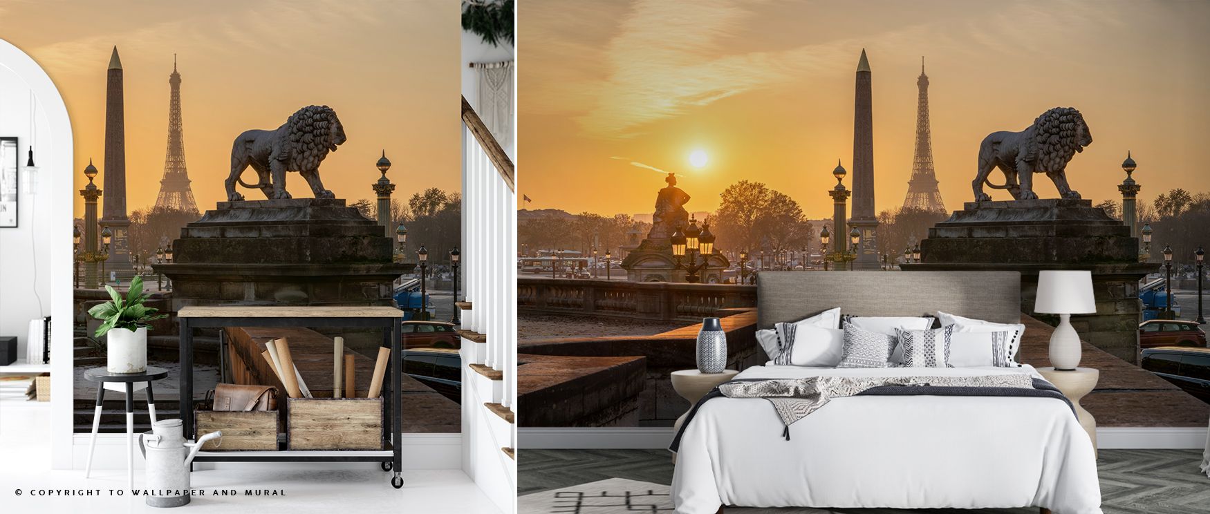 Golden tones define the Place de la Concorde at Sunset Wallpaper, where skies merge with architecture in rhythmic balance. Each motif conveys serenity, enriching atmosphere with elegance. The design reflects Parisian artistry, making walls expressive. Per