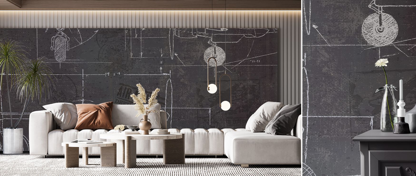 Precision thrives in the Plane Blueprint II Wallpaper, where aviation schematics arranged across rhythmic tones convey refinement. Each detail conveys balance, enriching interiors with clarity. The design reflects industrial artistry, making walls express