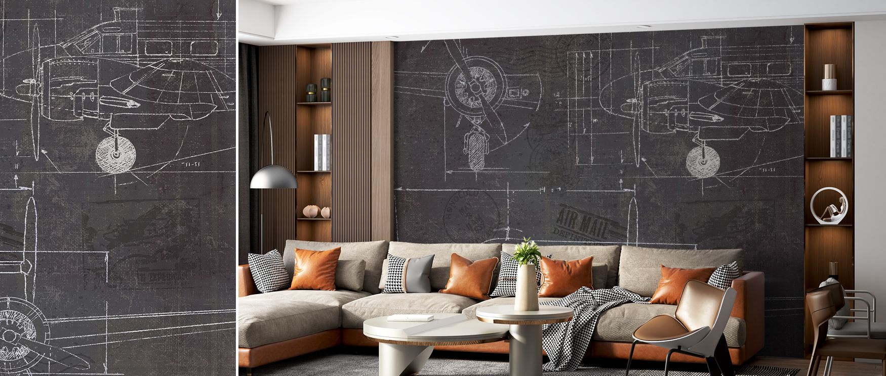 Charm flows in the Plane Blueprint II Wallpaper, where aviation schematics stretch across calming backdrops with rhythm and balance. Each element conveys refinement, enriching atmosphere with clarity. The design radiates strength, turning walls into canva