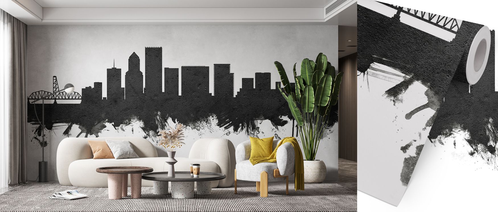 Monochrome refinement defines the Portland Oregon Skyline Black & White Wallpaper, where city motifs enrich atmosphere with rhythm and grace. Each element conveys heritage presence, radiating sophistication. The design reflects cultural pride, turning wal