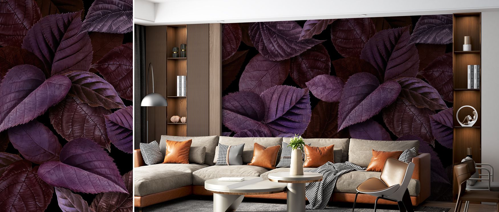Refinement shines in the Purple Leaves Wallpaper, where motifs of leaves enrich atmosphere with rhythm and grace. Each element conveys charm, radiating serenity. The design reflects botanical artistry, turning walls into expressive surfaces. Perfect for b