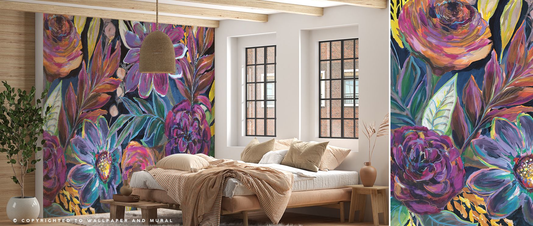 The Purple Perplexed Wallpaper unfolds in a mesmerizing swirl of deep violet, lavender, and plum tones that move like painted strokes across the surface, forming an atmosphere of constant motion. Its abstract quality brings visual depth that captures both