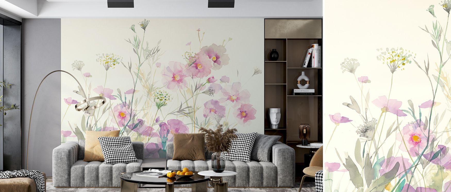 The Queen Annes Lace and Cosmos Wallpaper reveals natural artistry through interconnected motifs. Soft tones highlight lace-like textures, creating a sense of depth and calm. Suggested for living rooms or bedrooms, it blends freshness with floral grace. T