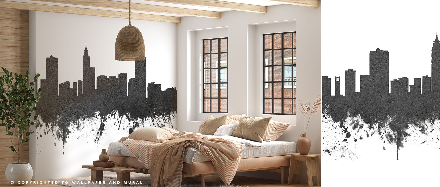 With precision, the Raleigh North Carolina Skyline Black & White Wallpaper Mural renders historic detail in strong clarity. Offices or bedrooms gain atmosphere of strength through layered tones. Its monochrome palette conveys timeless urban appeal. Every 