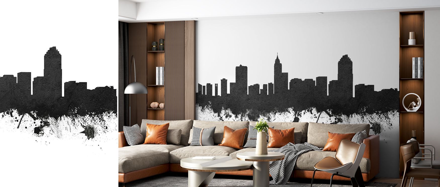 In layered tones, the Raleigh North Carolina Skyline Black & White Wallpaper Mural suggests permanence and presence. Living rooms or offices gain sophistication as architecture unfolds in striking contrasts. Each building contributes to harmony, where her