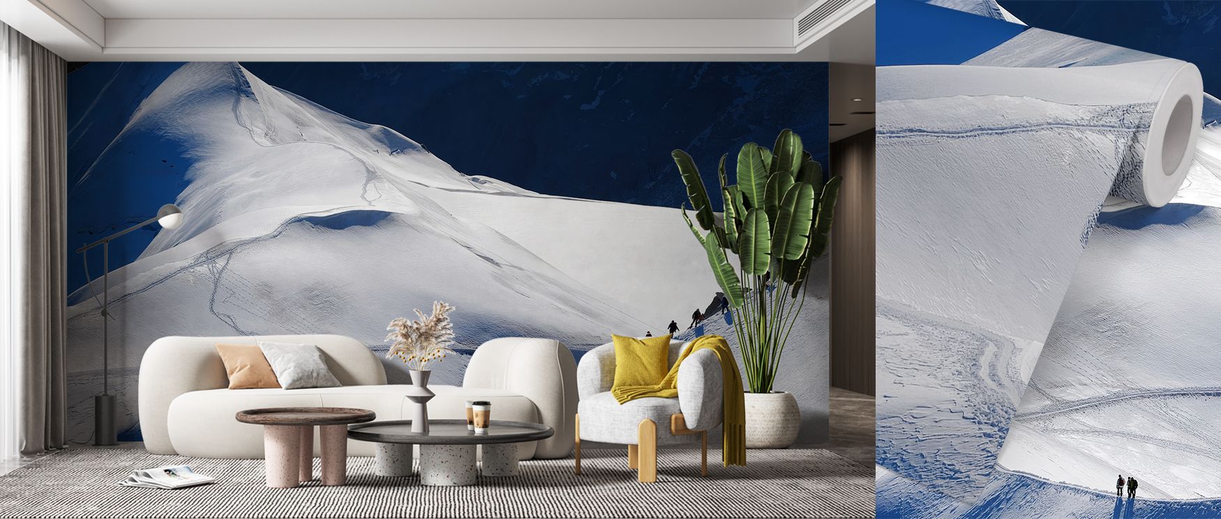 The Randonnée Mont Blanc Wallpaper channels alpine wonder, where snowfields and ridges create serene rhythm. Living rooms or offices transform under its imagery, gaining balance and presence. Each mountain form suggests permanence, offering timeless calm 
