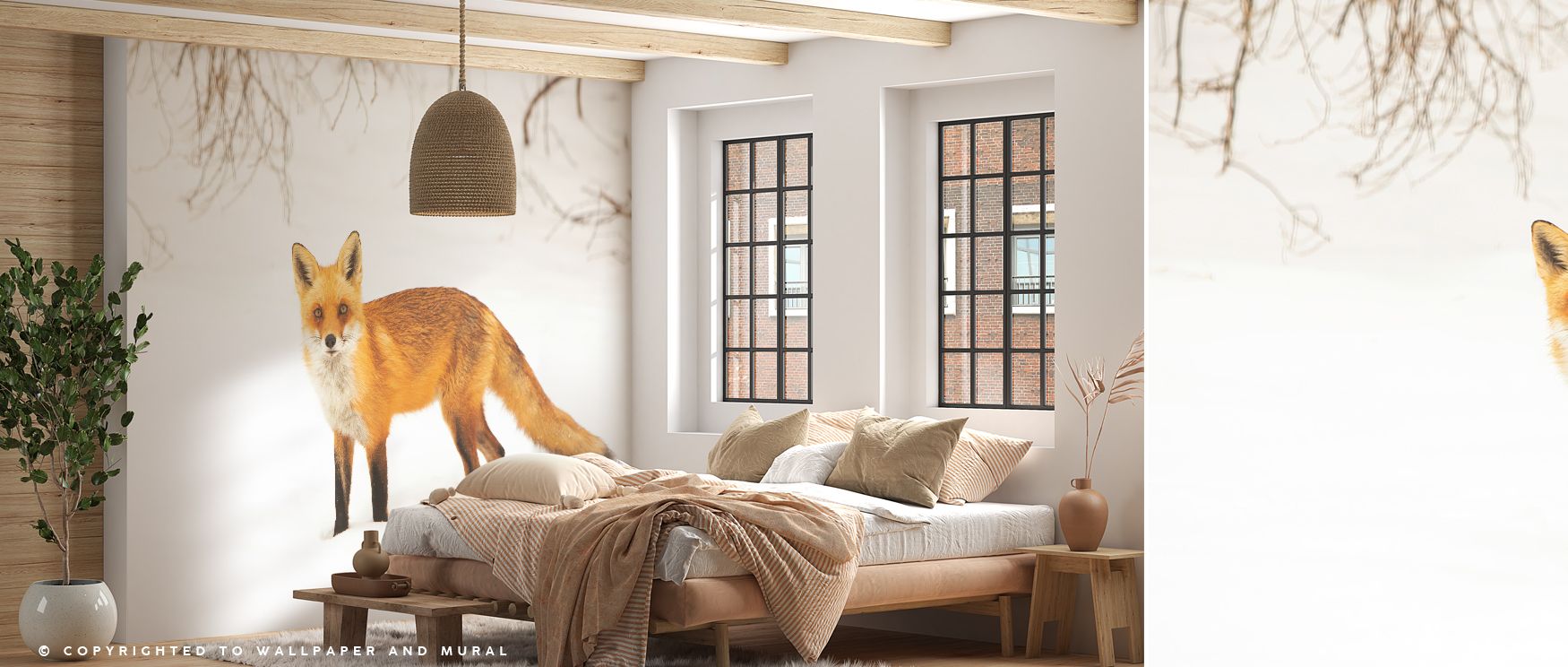 The Red Fox IV Wallpaper captures the vitality of wildlife, where russet tones reflect energy and elegance. Living rooms or bedrooms resonate with natural charm through detailed fox patterns. Each form conveys movement, creating atmosphere both lively and