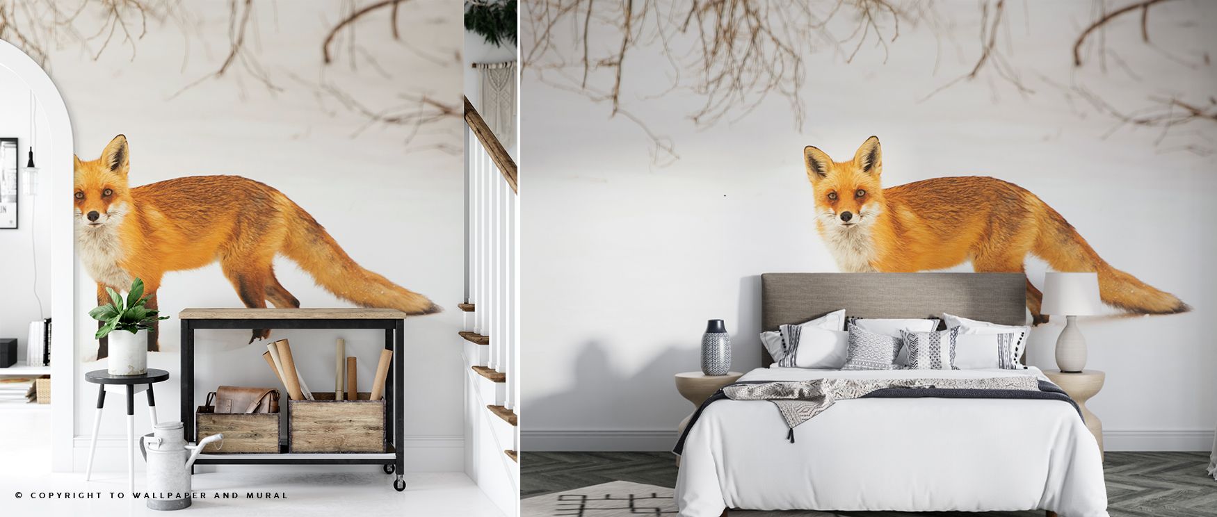 The Red Fox IV Wallpaper conveys strength and charm through russet imagery, filling living rooms or offices with lively atmosphere. Its natural motifs create rhythm, transforming spaces with artistic presence. 