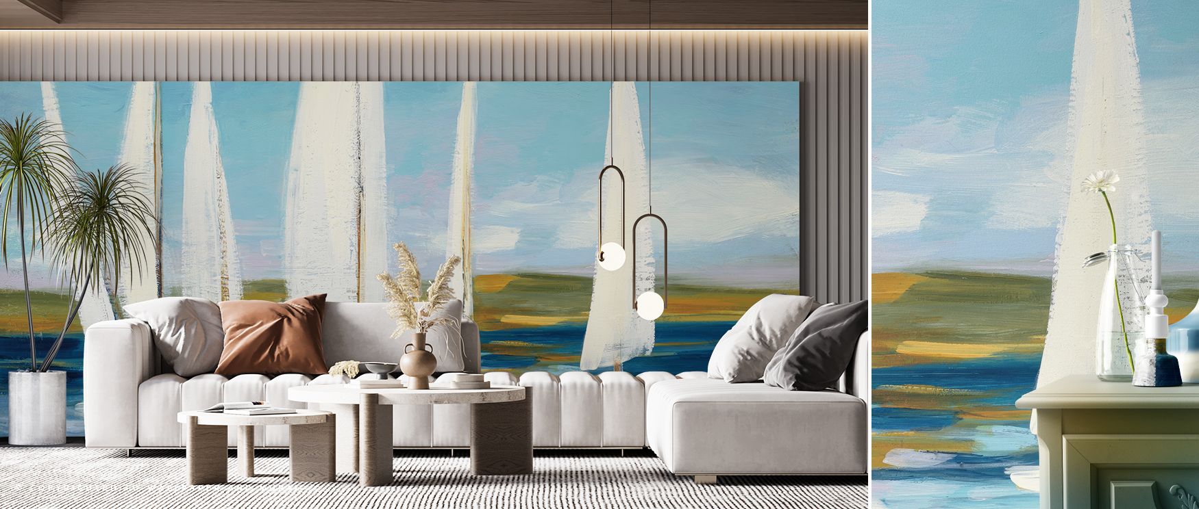 Through balanced composition, the Regatta Blues Wallpaper conveys coastal elegance. Offices or bedrooms gain atmosphere filled with calm freedom. Its imagery transforms interiors into maritime sanctuaries enriched by heritage and tone. 