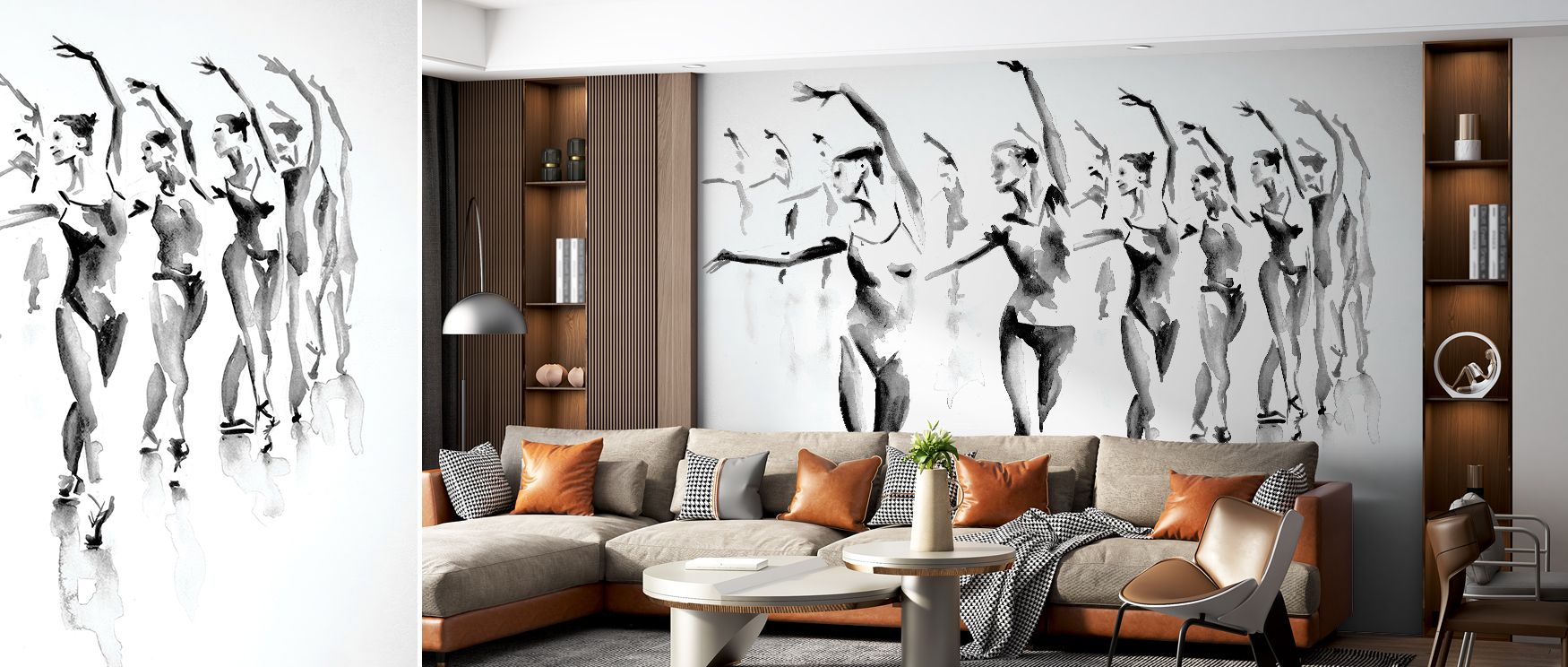 Rehearsal Wallpaper sustains artistry through motifs layered with muted tones that convey calm refinement. Its impression enriches interiors with sophistication, inspiring reflection and creativity. Bedrooms, living rooms, and offices gain inspiration fro