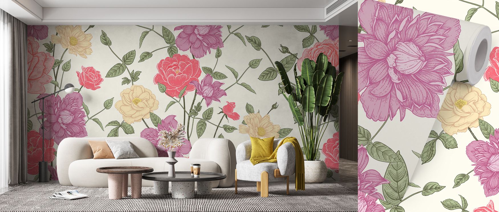 Retro Clematis Wallpaper reveals vintage artistry through blossoms rendered in muted palette. Its impression sustains calm refinement, enriching interiors with sophistication. Bedrooms, offices, and living rooms benefit from its influence, which sustains 