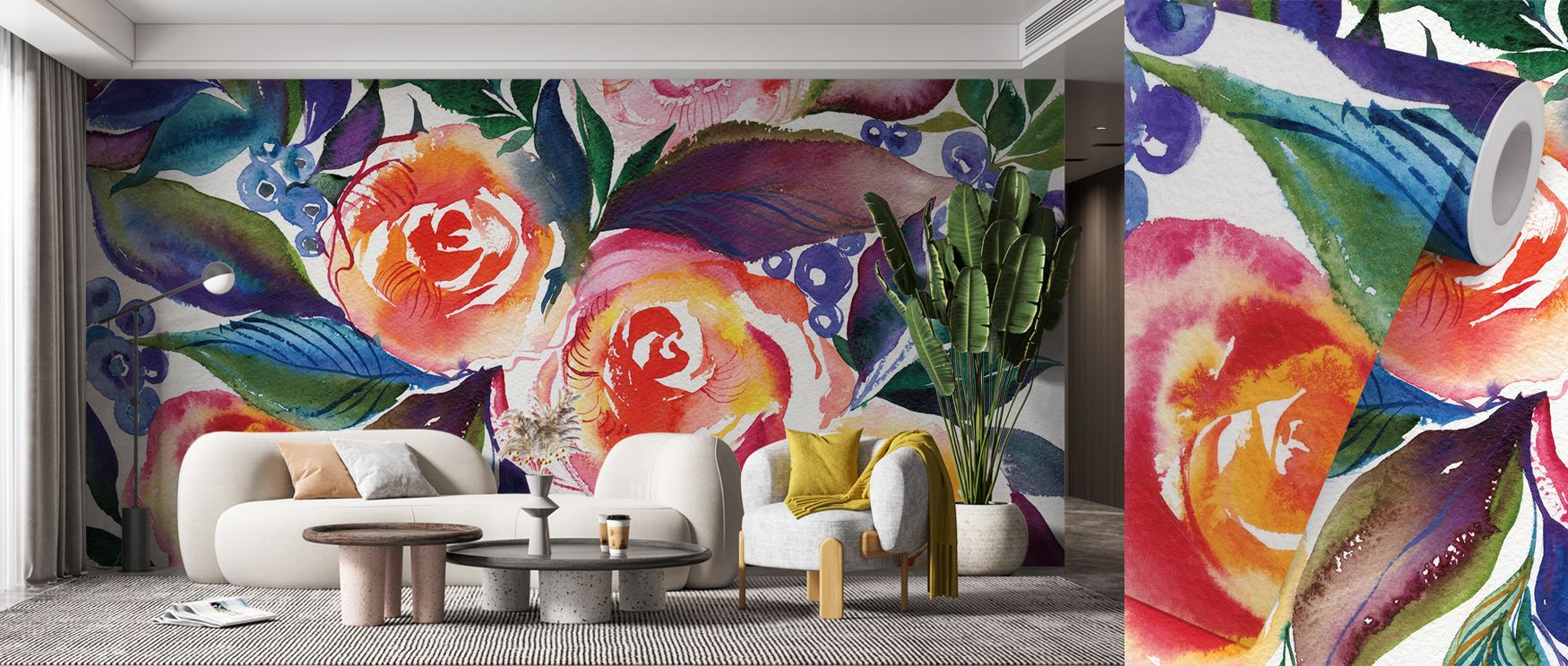 Rose Trio Wallpaper reflects artistry in floral form, presenting layered roses that suggest timeless beauty. Its composition communicates grace, enriching interiors with calm atmosphere. The palette adapts with ease, blending across varied décors while su