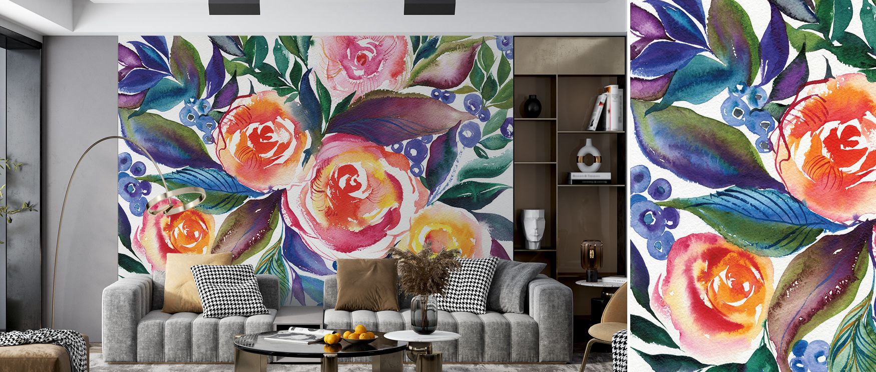 Rose Trio Wallpaper reveals timeless artistry through floral motifs that ripple across muted palette. The composition conveys elegance, enriching interiors with charm that feels natural and refined. Each rose enhances walls with delicacy, offering calm at