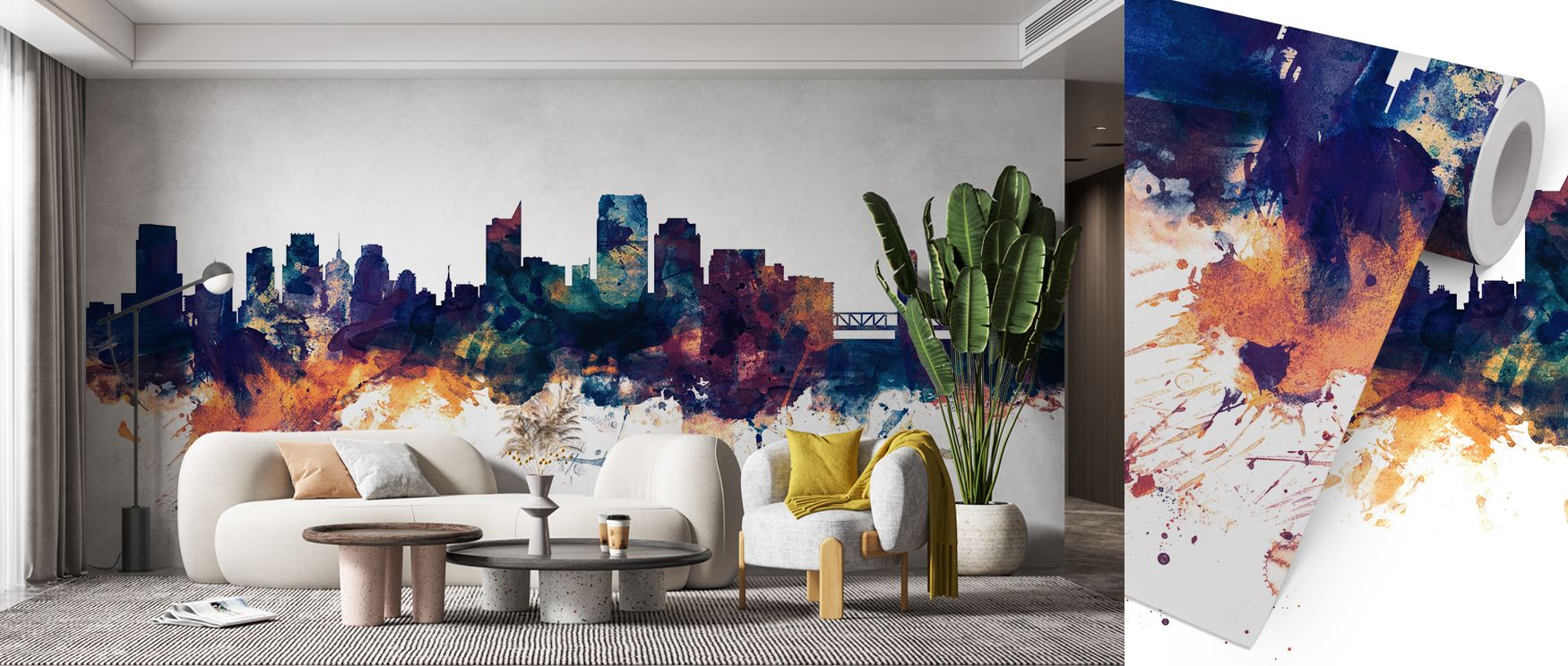 Sacramento Skyline Wallpaper communicates elegance through layered skyline motifs in muted palette. Its impression feels calm and refined, grounding interiors in urban artistry. This adaptability allows seamless integration across varied styles, making it