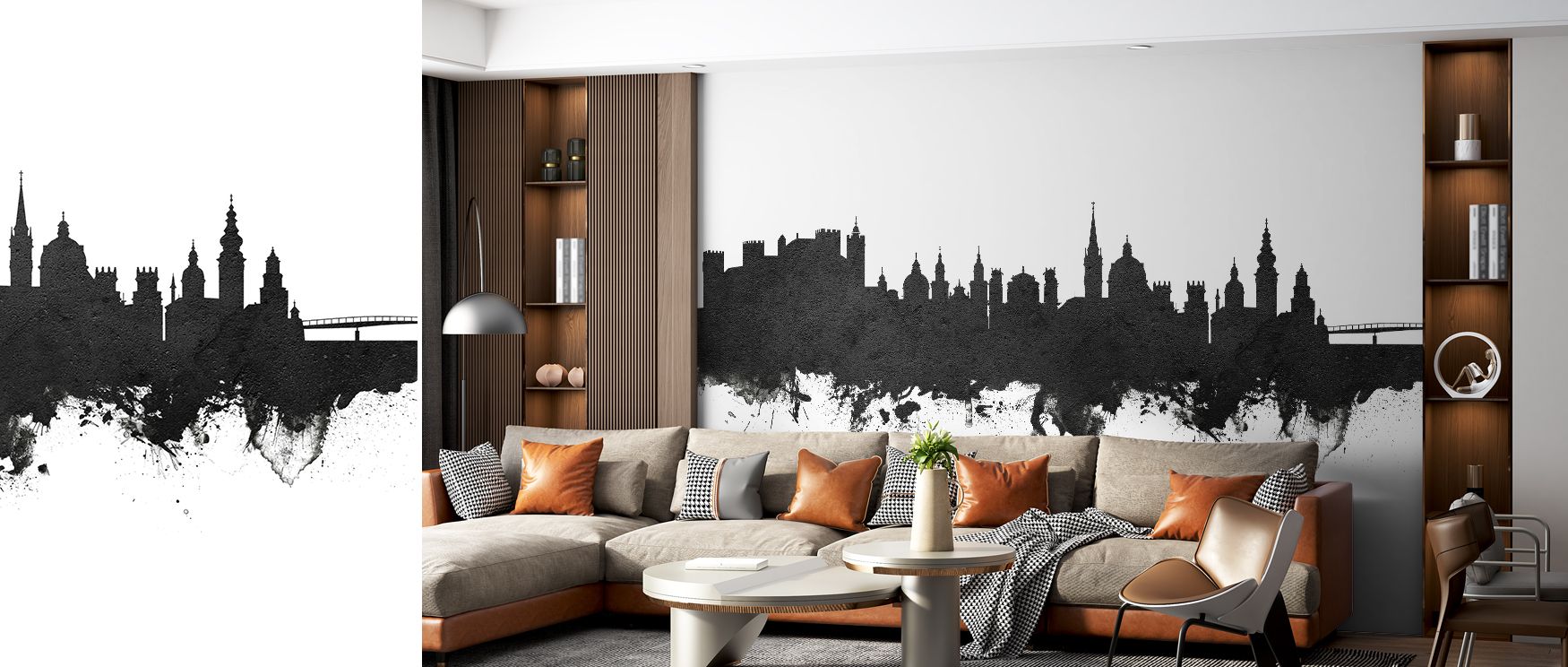 Salzburg Skyline Wallpaper reveals cultural artistry through outlines of skyline rendered in muted monochrome tones. Its impression enriches interiors with refinement, inspiring reflection while sustaining calm presence. The palette ensures timeless charm