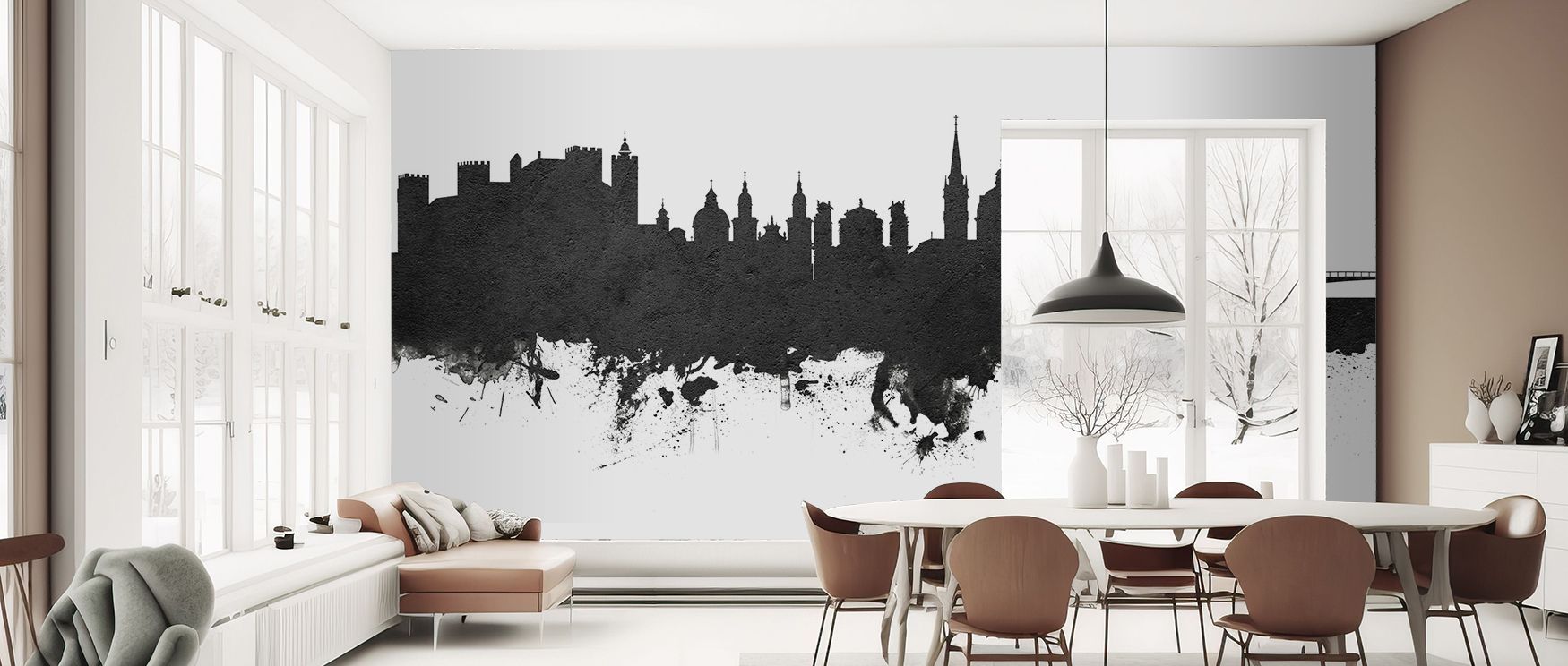 Salzburg Skyline Wallpaper expresses heritage in decorative form, layering black and white skyline across muted palette. Its impression conveys cultural refinement, offering calm atmosphere. The design adapts easily, enriching varied décors. Bedrooms, off
