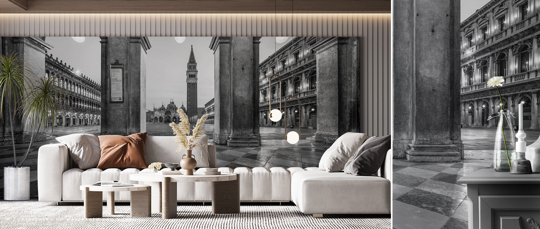 San Marco Views Wallpaper sustains timeless charm through Venetian motifs rendered in muted palette. Its impression conveys calm sophistication, enriching interiors naturally. Bedrooms, living rooms, and offices gain inspiration from its influence, which 