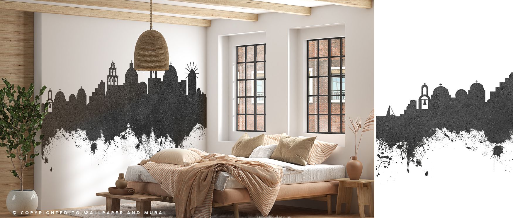 Santorini Skyline Wallpaper conveys heritage through monochrome tones layered across skyline motifs. Its impression sustains calm refinement, enriching interiors with balance. Bedrooms, offices, and living rooms gain inspiration from its influence, which 