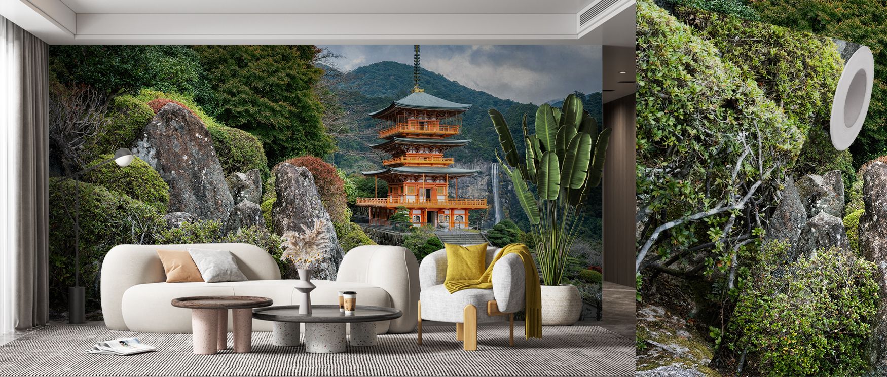 Seiganto-ji Pagoda Wallpaper reflects Japanese refinement through pagoda motifs rendered in muted tones. Its impression sustains calm resonance, enriching interiors with balance. Bedrooms, offices, and living rooms gain inspiration from its influence, whi