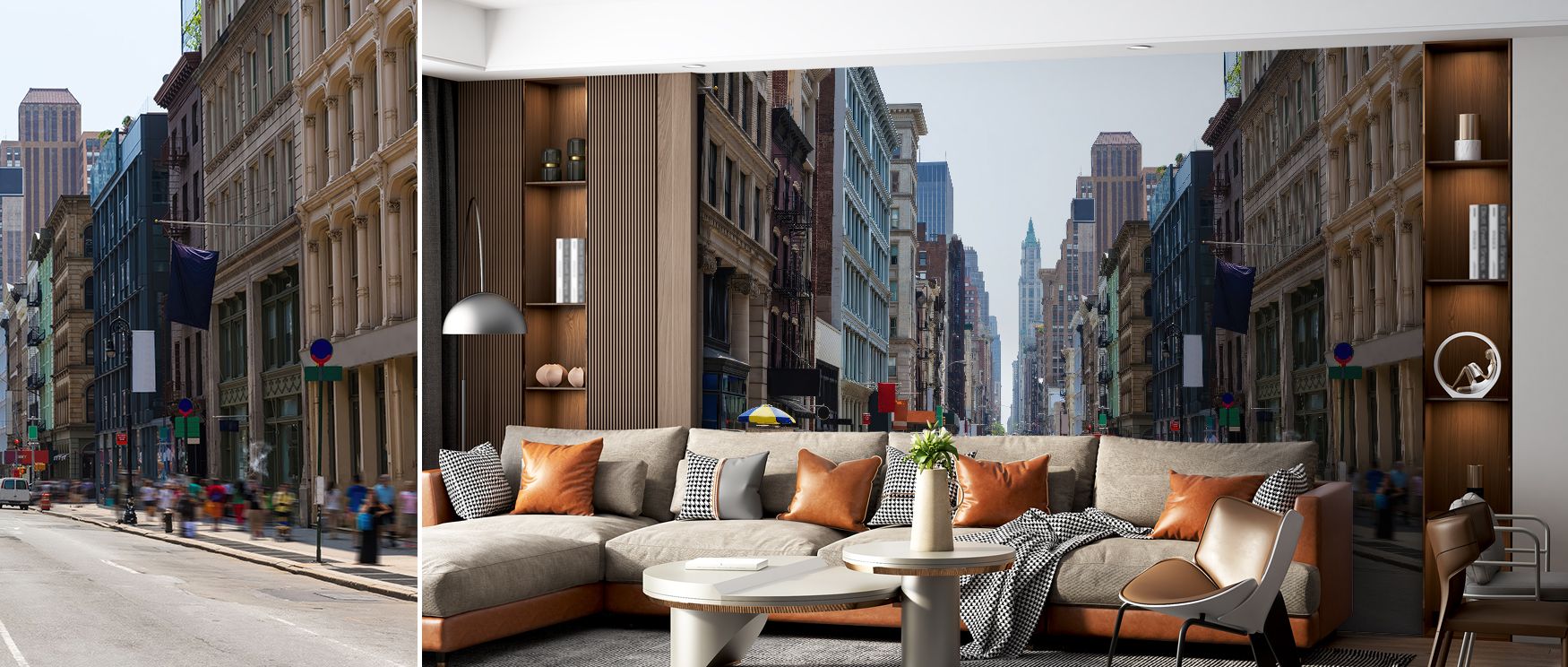 Soho Street View in Manhattan Wallpaper enhances interiors with street motifs layered in muted palette. Its impression sustains calm resonance, enriching spaces naturally. Bedrooms, offices, and living rooms gain inspiration from its influence, which sust
