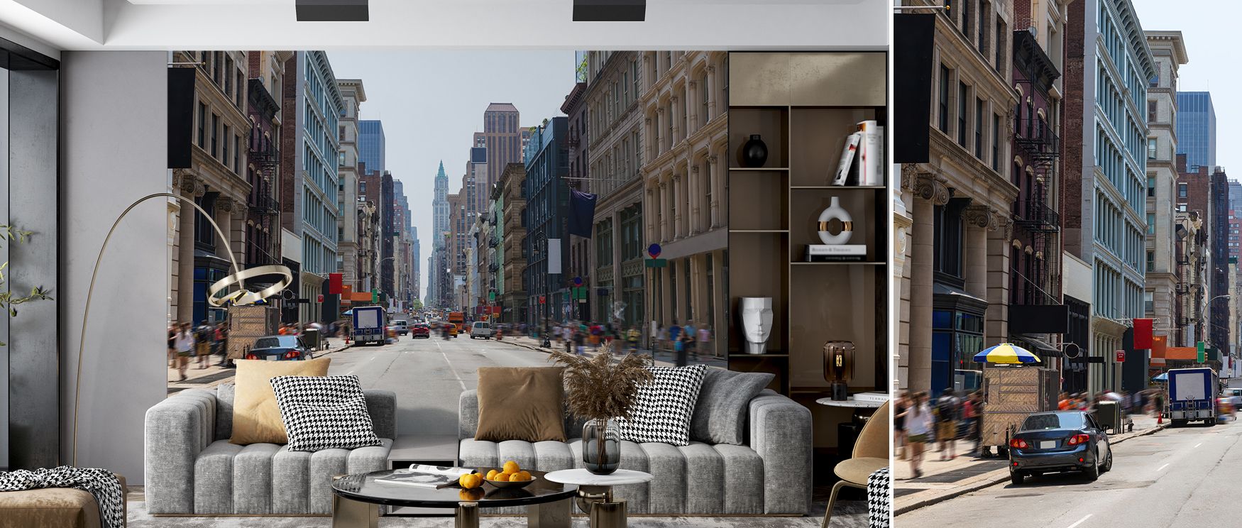Soho Street View in Manhattan Wallpaper communicates refinement through urban motifs rendered in muted palette. Its impression sustains calm resonance, enriching interiors naturally. Bedrooms, offices, and living rooms all benefit from its influence, whic