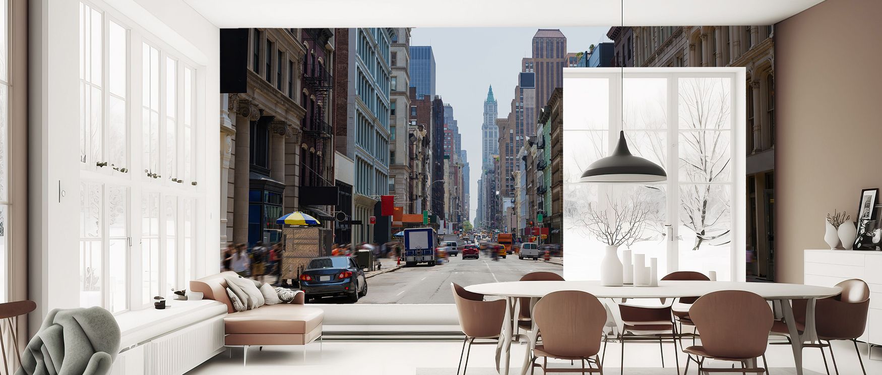 Soho Street View in Manhattan Wallpaper reflects refinement through layered architectural details and muted palette. Its impression sustains calm resonance, enriching interiors naturally. Bedrooms, living rooms, and offices gain inspiration from its influ