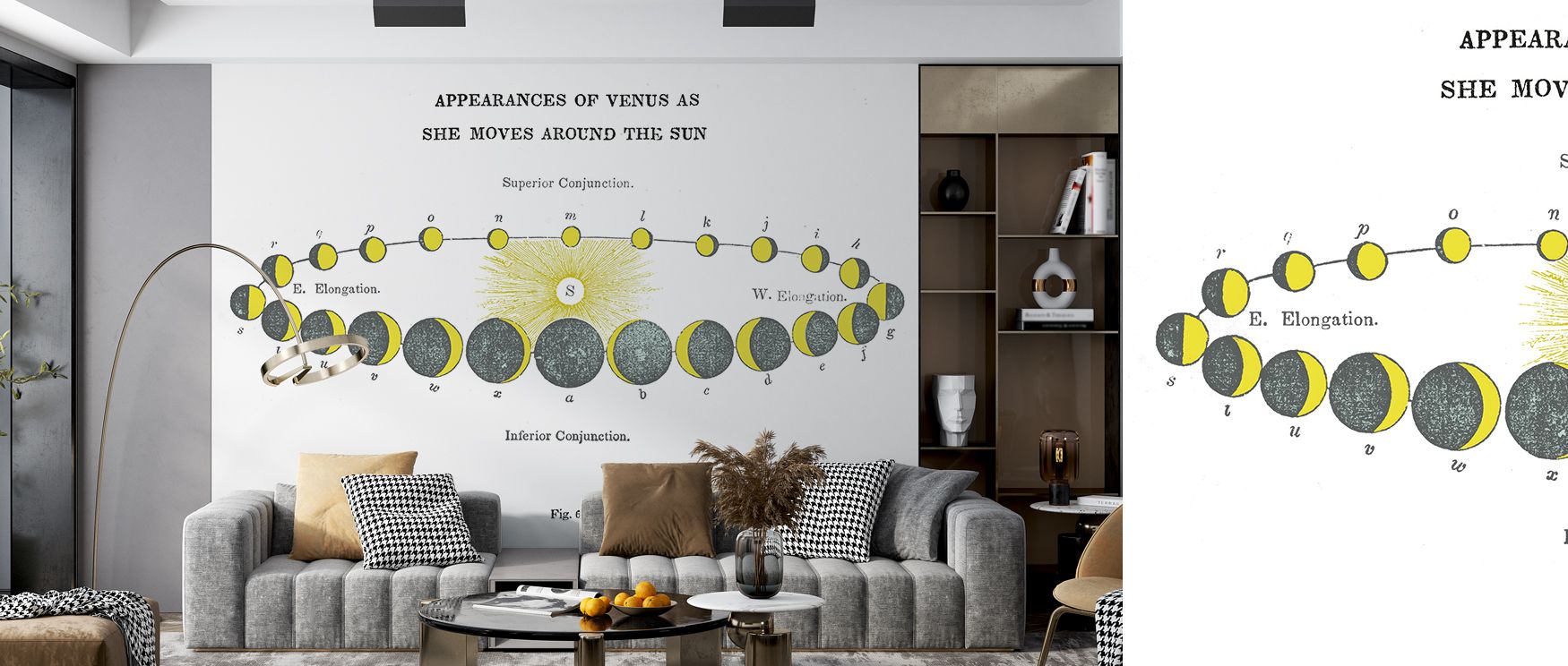 Solar Venus Light Wallpaper communicates cosmic refinement through muted tones layered with planetary motifs. Its impression sustains elegance, enriching interiors naturally. Bedrooms, living rooms, and offices benefit from its influence, which sustains c