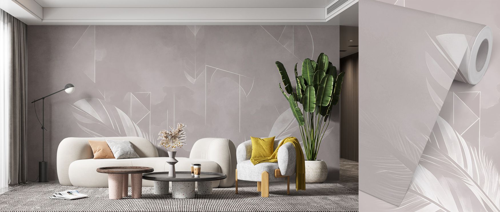 Solid Feather Geometry Warm Wallpaper enhances interiors with geometric motifs layered in muted palette. Its impression sustains calm resonance, enriching spaces with refinement. Bedrooms, offices, and living rooms gain inspiration from its influence, whi