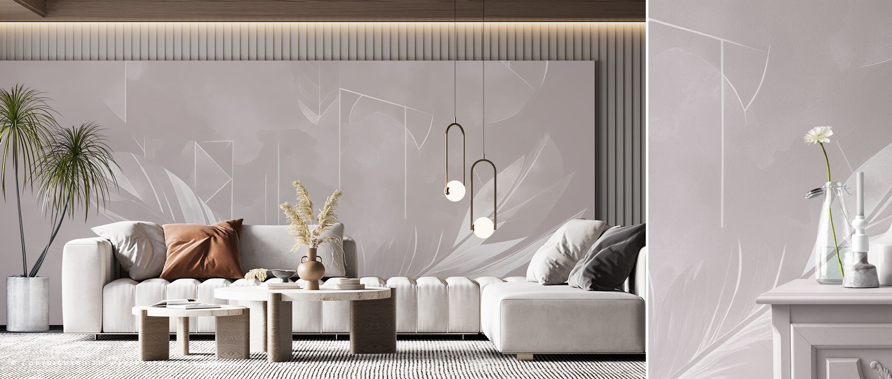 Solid Feather Geometry Warm Wallpaper conveys elegance through feather motifs shaped into geometric balance. Its impression sustains refinement, enriching interiors naturally. Bedrooms, living rooms, and offices benefit from its influence, which sustains 