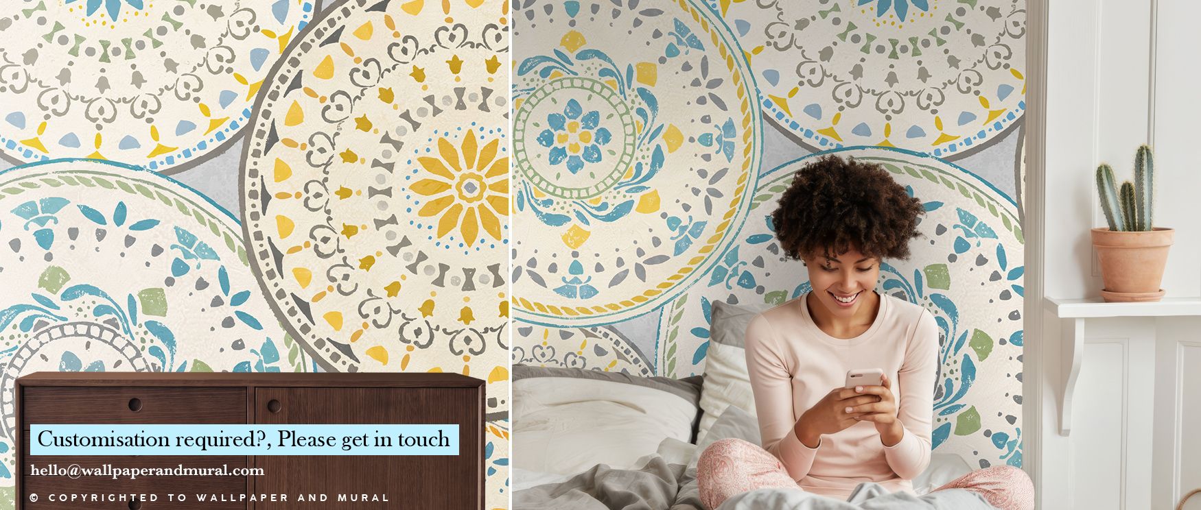 Cultural richness defines the Spanish Impressions Yellow Wallpaper as glowing yellow tones interlace with ornamental details, filling walls with warmth and radiance that inspires creativity, making offices or bedrooms bright and welcoming spaces grounded 