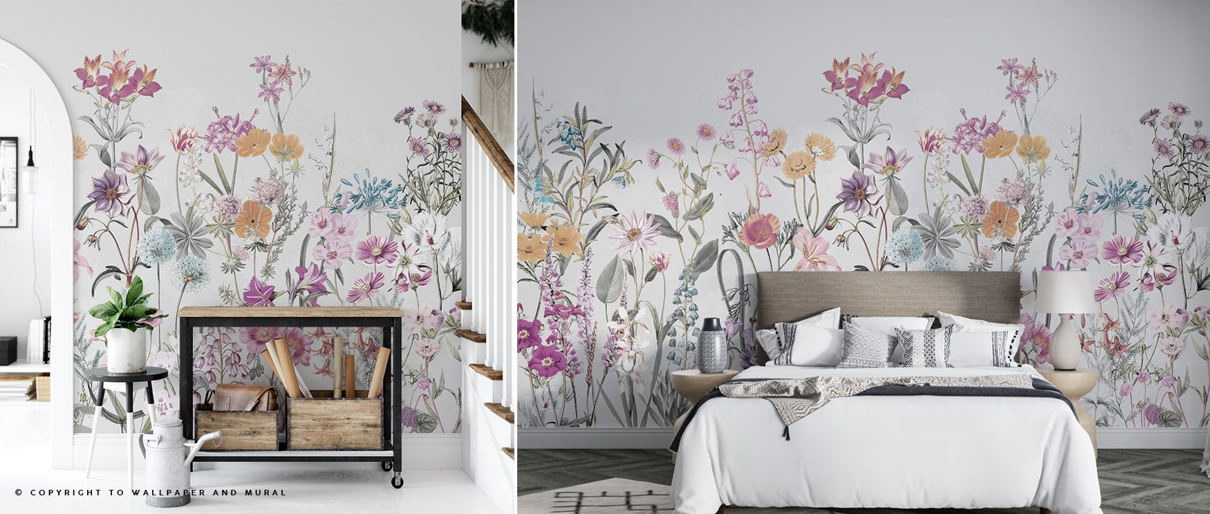 Calm energy flows through Spring Flowers in Grey Wallpaper, where blossoms layered with muted tones fill interiors with tranquility, shaping spaces into bedrooms, living rooms, or offices that radiate serenity, offering atmosphere that balances softness w