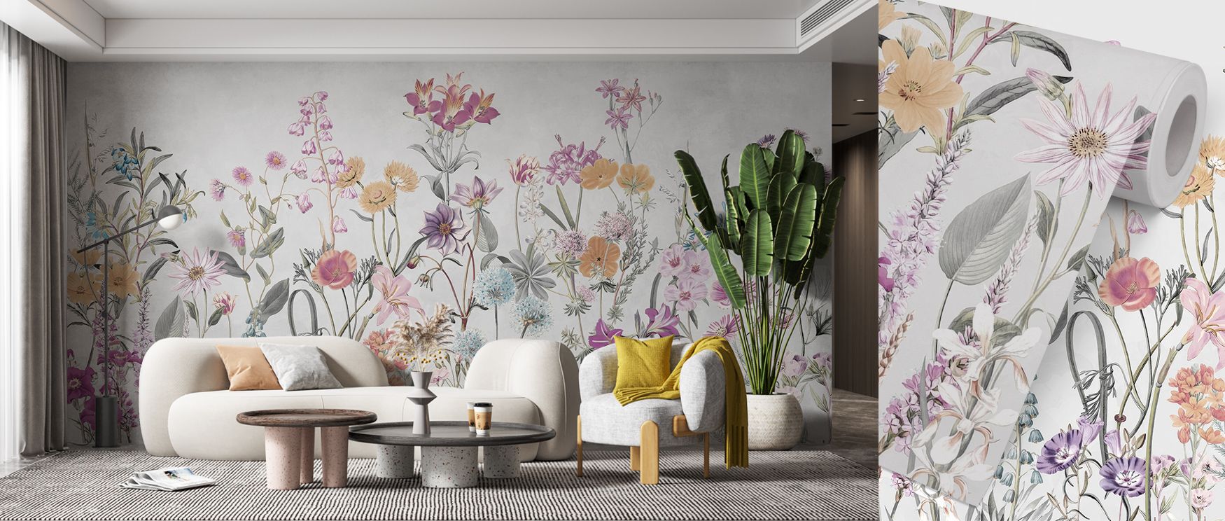Across surfaces, Spring Flowers in Grey Wallpaper creates rhythm with delicate blossoms, producing balance that enhances rooms with floral calm, allowing bedrooms, offices, or living rooms to embody quiet refinement, offering interior harmony that enriche