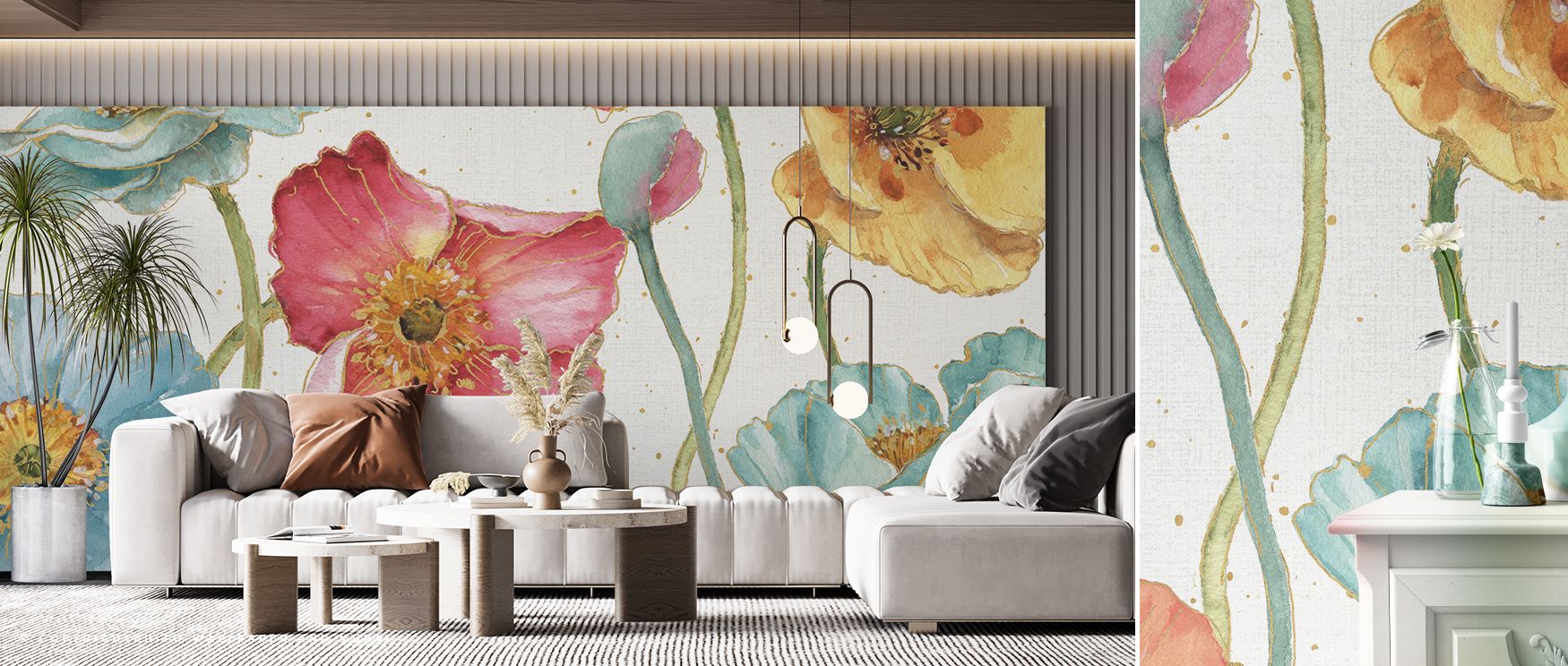 In Spring Softies Wallpaper, blossoms drift in airy grace, forming surfaces that radiate charm and poise, turning living rooms, bedrooms, or offices into interiors defined by floral rhythm and modern harmony, producing natural balance within contemporary 