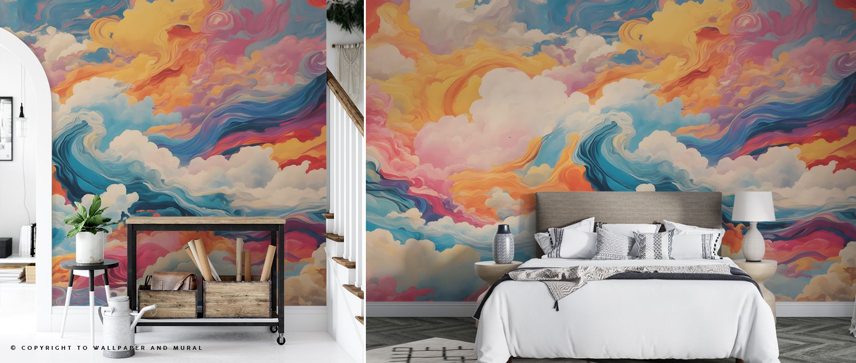 The balance of imagery in Stairway to Heaven Wallpaper lies in its ability to blend spirituality with decorative refinement, creating interiors like bedrooms, offices, or living rooms that feel enriched with reflective calm and timeless atmosphere of arti
