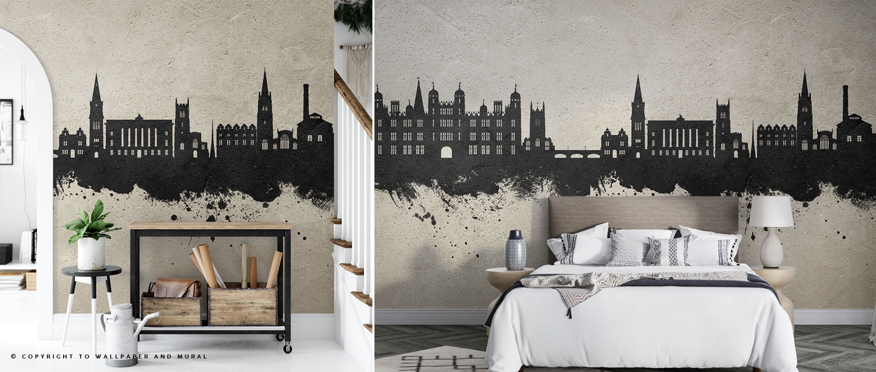 The artistry of Stamford England Skyline Concrete Wallpaper blends history with decorative rhythm, creating atmosphere of cultural refinement, offering interiors like offices, bedrooms, or living rooms balance of heritage and timeless modern elegance. 