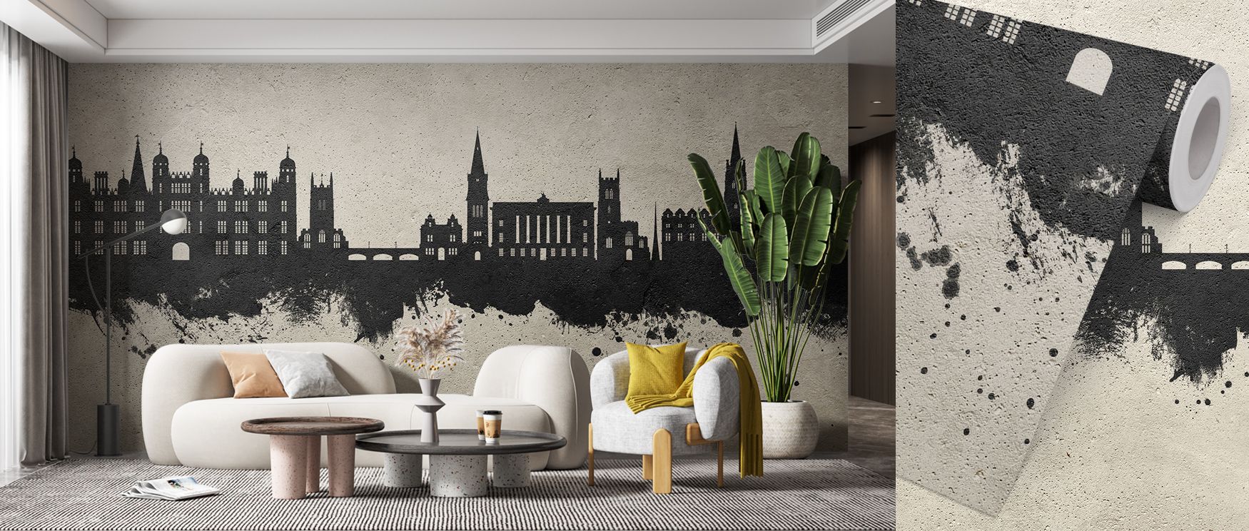 Surfaces gain character from Stamford England Skyline Concrete Wallpaper as architecture emerges through textured imagery, producing atmosphere that fills living rooms, offices, or bedrooms with refined historical charm and cultural resonance. 