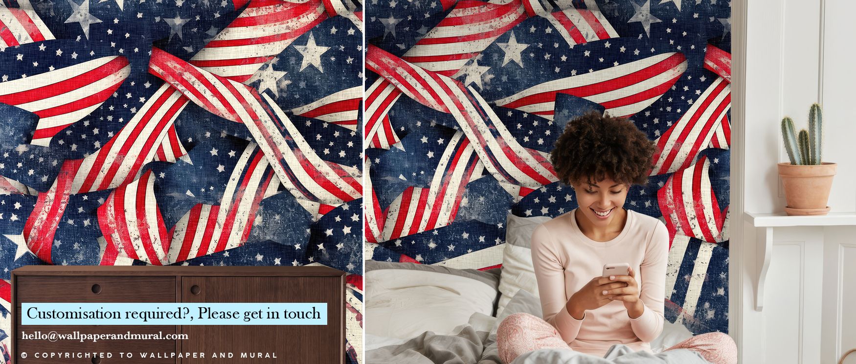 Stars & Stripes Wallpaper communicates energy through bold contrasts of stars and lines, shaping interiors into bedrooms, offices, or living rooms filled with patriotic artistry, decorative rhythm, and cultural resonance rooted in timeless style. 