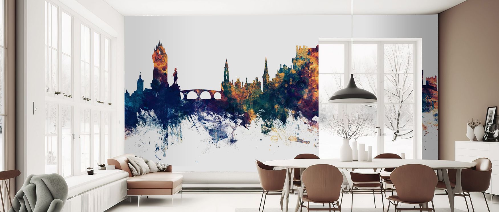 Architectural beauty emerges in Stirling Skyline Blue & Bronze Wallpaper, producing imagery of cultural resonance that enriches bedrooms, offices, or living rooms with heritage, decorative elegance, and balanced artistry. 