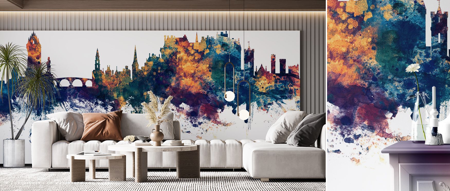 The design of Stirling Skyline Blue & Bronze Wallpaper balances heritage and decorative refinement, producing atmosphere that enriches interiors with cultural charm, shaping bedrooms, offices, or living rooms into sophisticated spaces. 