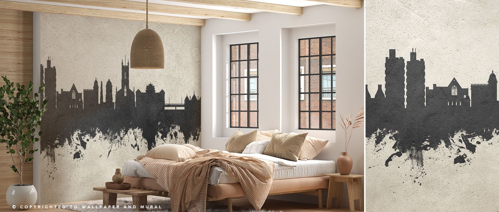 Through muted tones, Stoke-on-Trent Skyline Concrete Wallpaper captures landmarks with refined detail, producing atmosphere that transforms offices, bedrooms, or living rooms into spaces filled with cultural rhythm and decorative sophistication rooted in 
