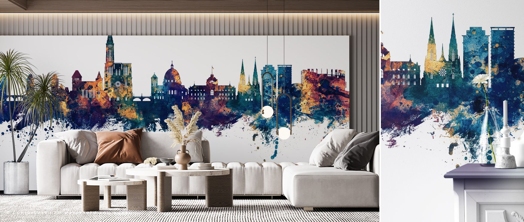 The imagery of Strasbourg Skyline Blue & Bronze Wallpaper portrays cultural heritage framed in luminous tones, shaping interiors into bedrooms, living rooms, or offices enriched with decorative balance and timeless refinement. 