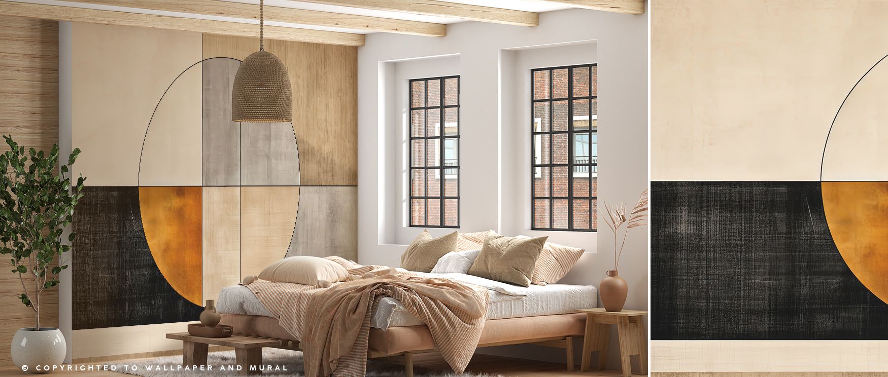 In Strict View Wallpaper, the interaction of shapes creates pathways that seem to ripple like sound across a surface, where the eye follows movement through light and shadow, giving offices, bedrooms, or living rooms artistic atmosphere rooted in modern r