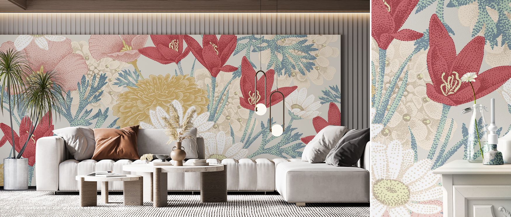 A celebration of summer emerges in Summer Composition Wallpaper, where radiant tones and abstract forms carry vitality into living rooms, bedrooms, or offices, transforming interiors into spaces of positivity and seasonal charm. 