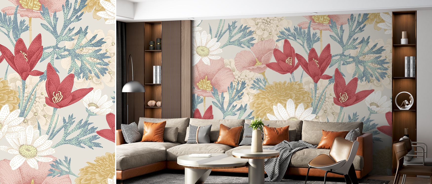 Summer Composition Wallpaper reflects seasonal radiance through soft yet energetic contrasts, turning surfaces into expressions of brightness that fill offices, bedrooms, or living rooms with joyful rhythm and uplifting beauty. 