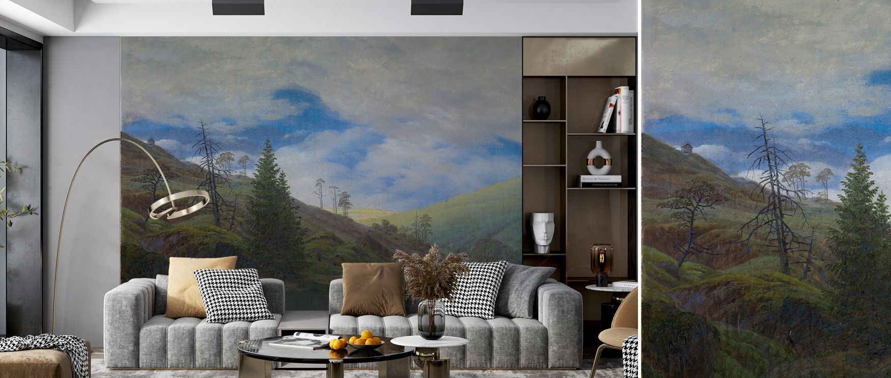 The artistry of Sunburst in the Riesengebirge Wallpaper lies in its luminous rhythm, producing atmosphere that enhances offices, bedrooms, or living rooms with balance, cultural resonance, and decorative refinement inspired by nature.